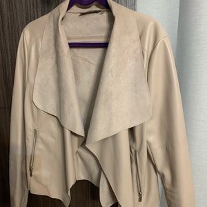Faux leather blush motor jacket size xl